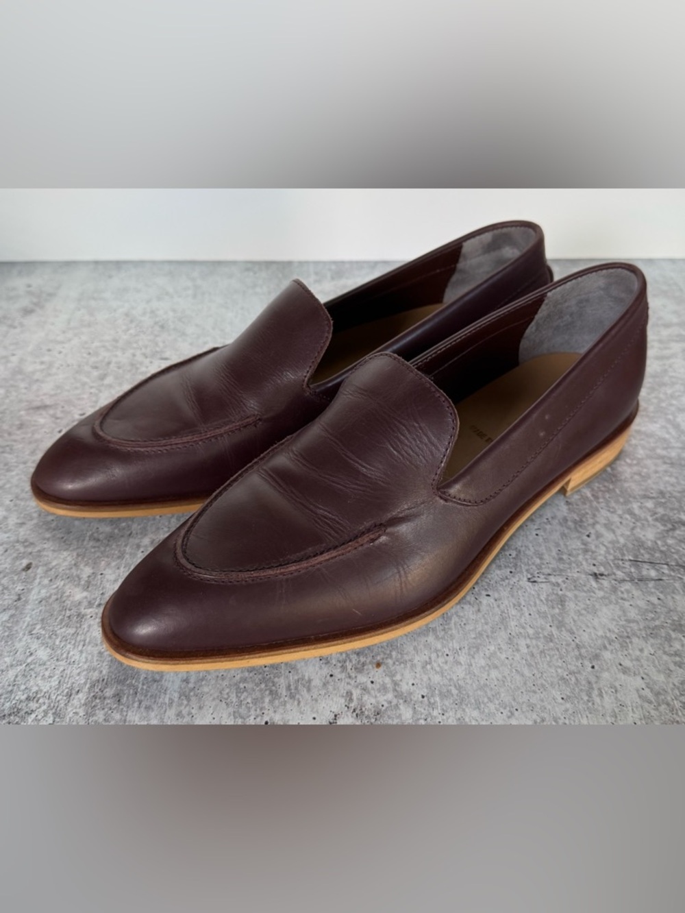 Everlane Women's The Modern Loafer Italian Leather Burgundy Size 8